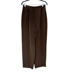 Talbots petites brown pure silk dress pants size 10P
